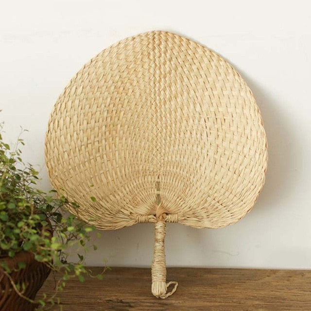 Handmade Straw Palm Leaf Fan