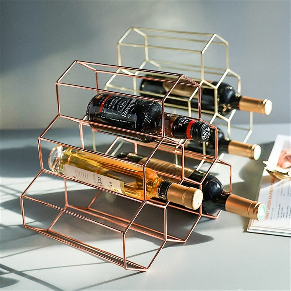 Nordic Geometric Wine Rack