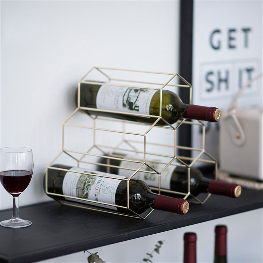 Nordic Geometric Wine Rack