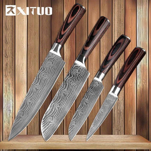 Damascus Knife Set