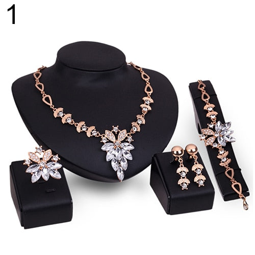 Women's Wedding Bracelet Necklace Jewelry Set