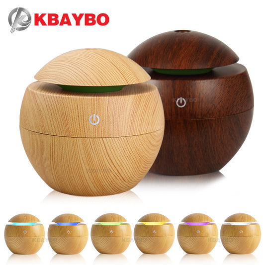 Modern Wood LED Essential Oil Diffuser