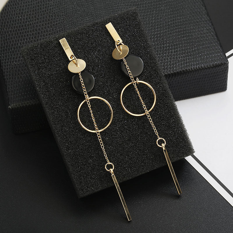 Long Slope Circle Earrings For Women