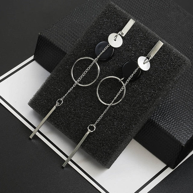 Long Slope Circle Earrings For Women