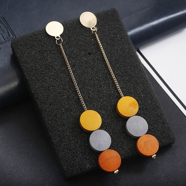 Long Slope Circle Earrings For Women