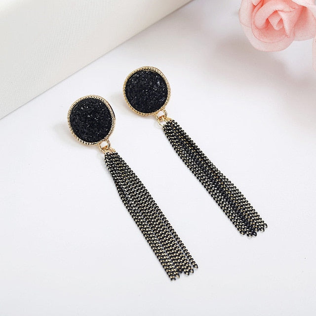 Long Slope Circle Earrings For Women