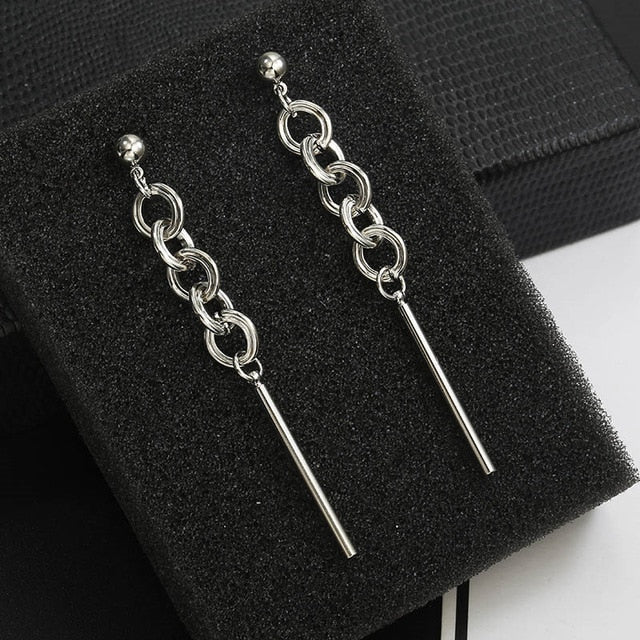 Long Slope Circle Earrings For Women