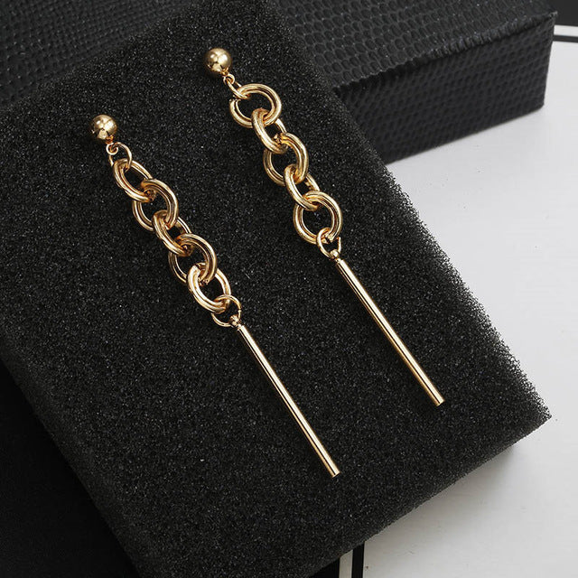 Long Slope Circle Earrings For Women