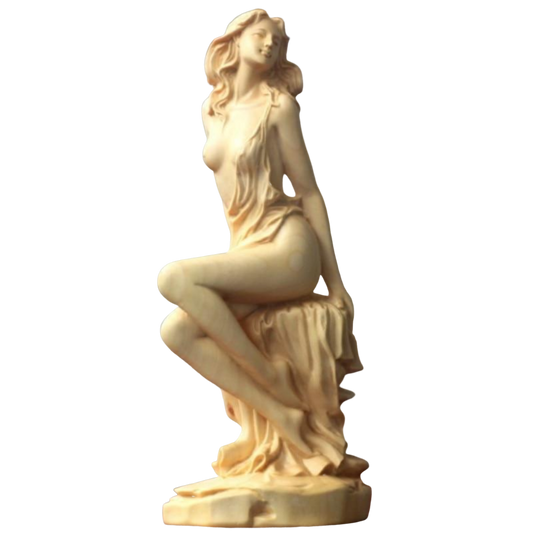 Hand Carved Wooden Goddess Sculpture