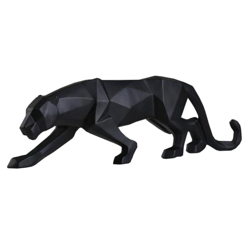 Escultura de pantera negra abstracta moderna, estatua geométrica de resina con diseño de leopardo, decoración de vida salvaje, regalo