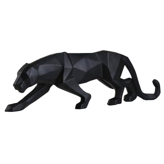 Modern Abstract Black Panther Sculpture Geometric Resin Leopard Statue Wildlife Decor Gift