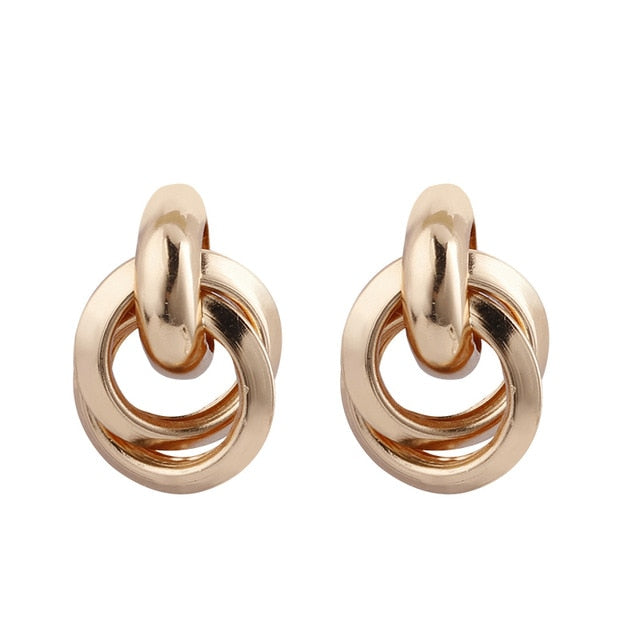 Gold Silver Alloy Drop Earrings For Women