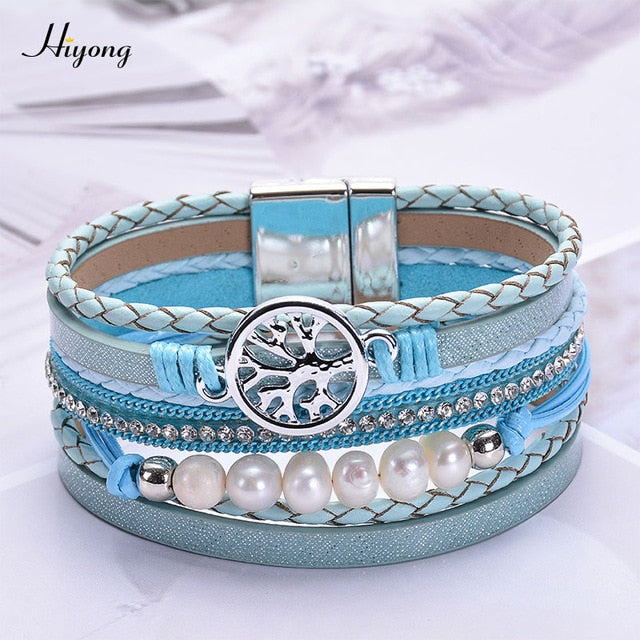 Multiple Layer Leather Bracelets For Women