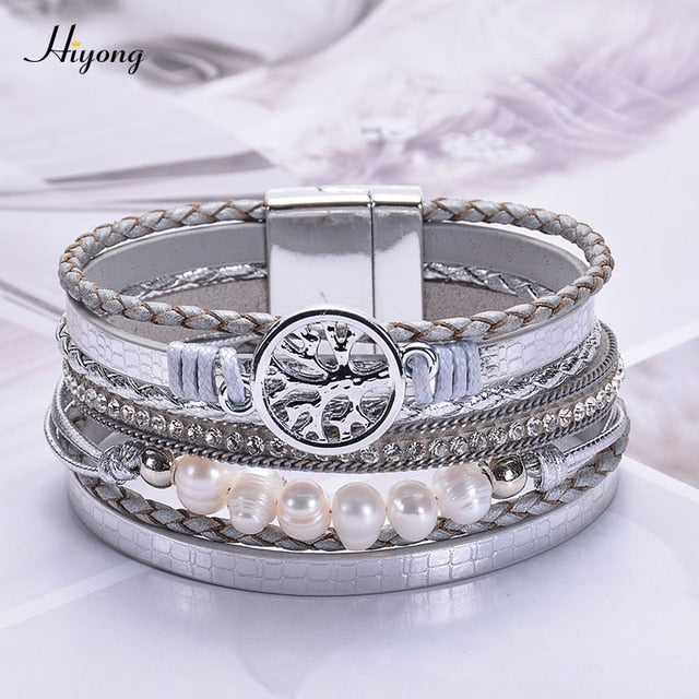 Multiple Layer Leather Bracelets For Women