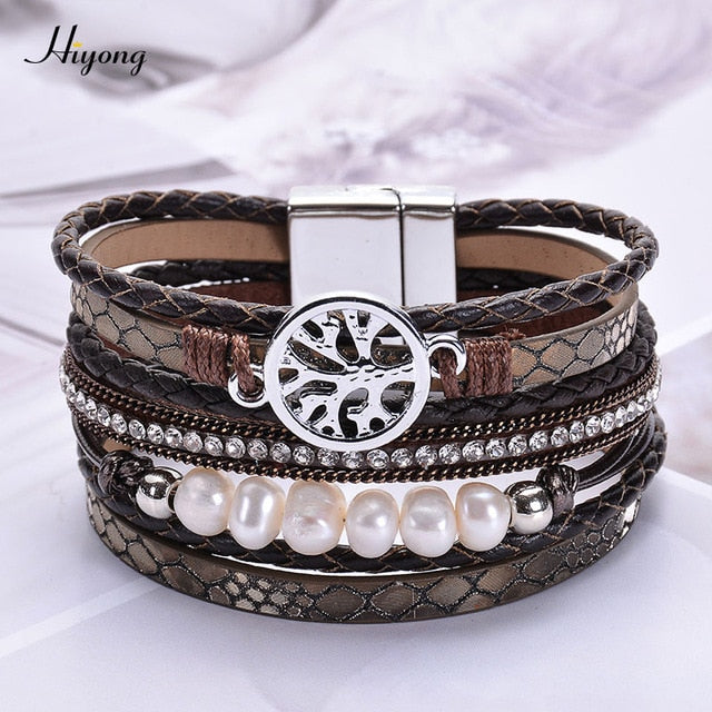 Multiple Layer Leather Bracelets For Women