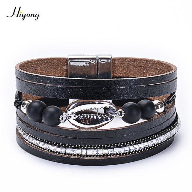 Multiple Layer Leather Bracelets For Women