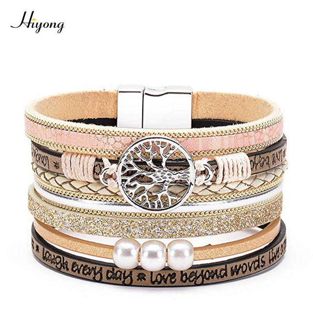 Multiple Layer Leather Bracelets For Women