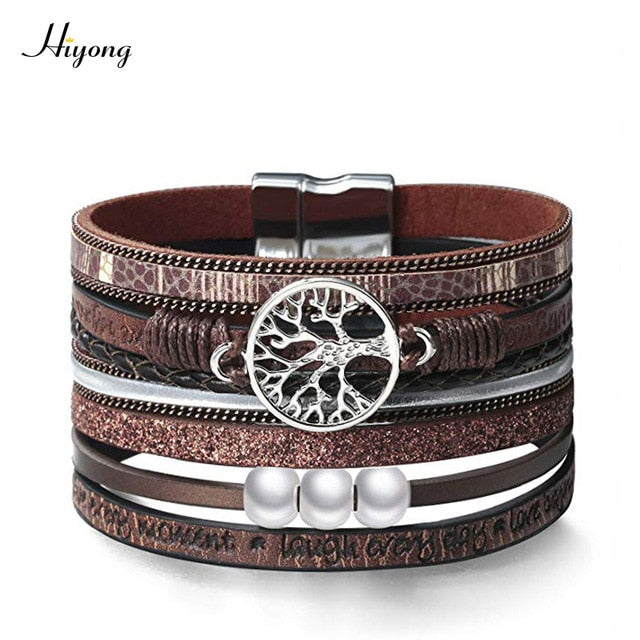 Multiple Layer Leather Bracelets For Women