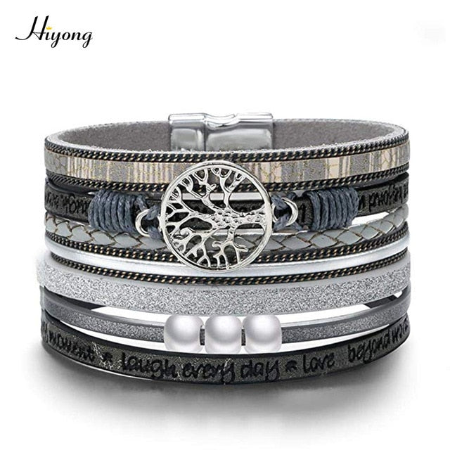 Multiple Layer Leather Bracelets For Women