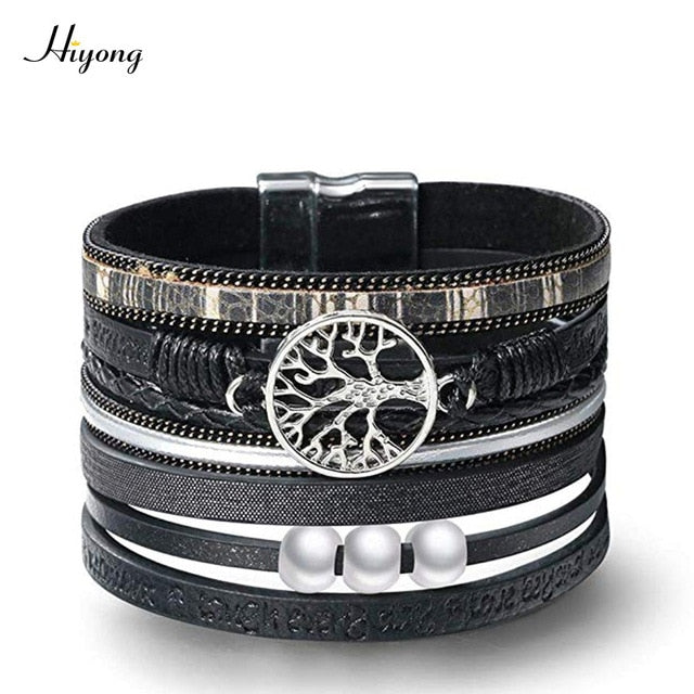 Multiple Layer Leather Bracelets For Women