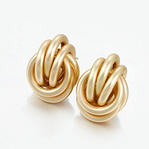 Gold Silver Alloy Drop Earrings For Women