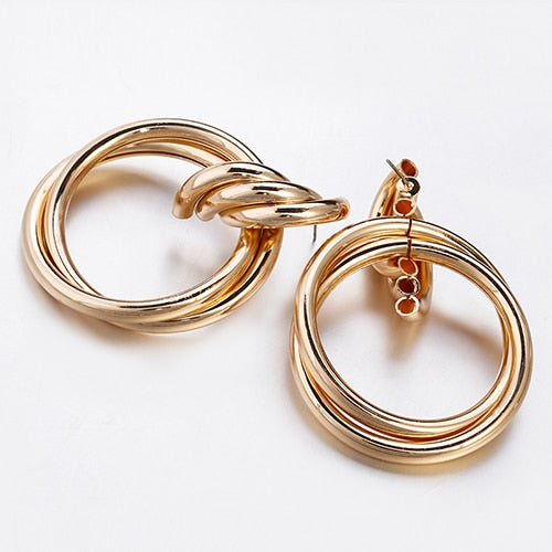 Gold Silver Alloy Drop Earrings For Women