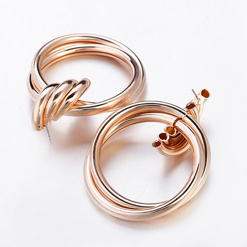 Gold Silver Alloy Drop Earrings For Women