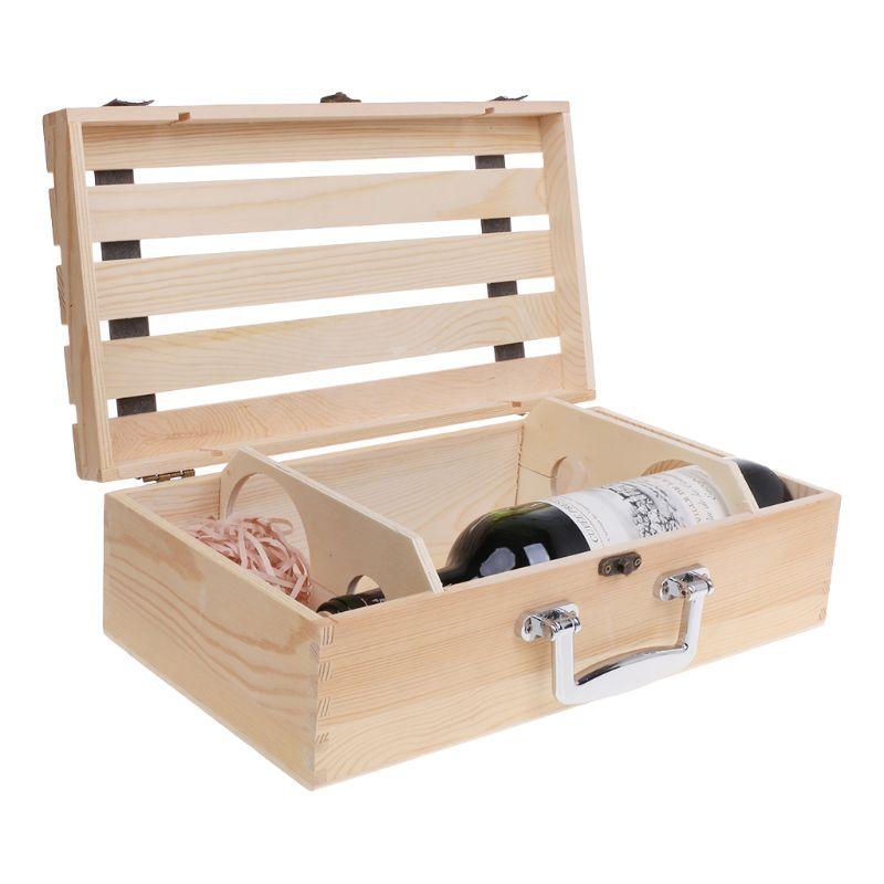 Caja de madera antigua para botellas de vino